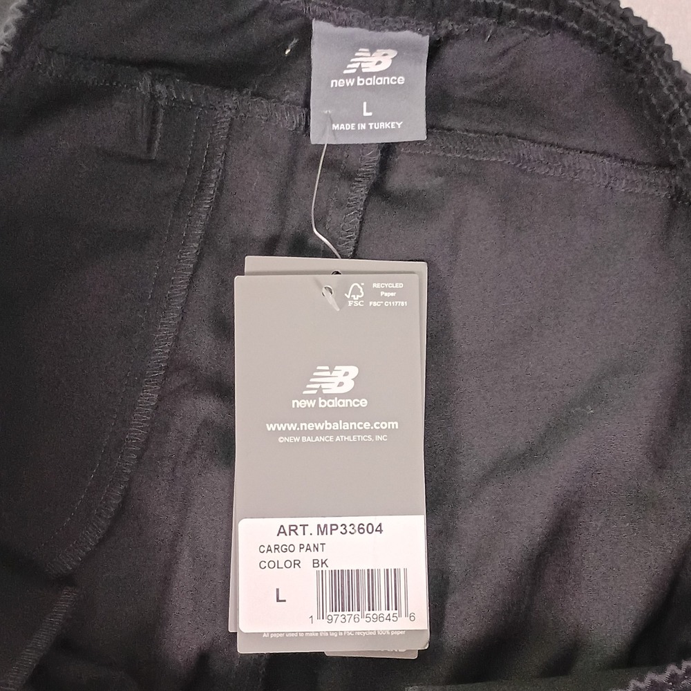 New Balance Mens L Cargo Pants Black Standard Fit Cotton Stretch MP33604 NWT - Picture 5 of 13